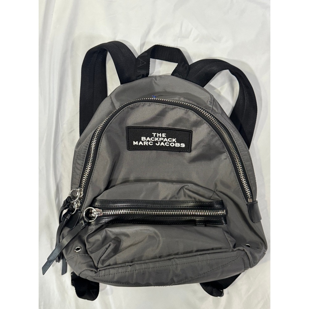 Marc Jacobs The Backpack Charcoal Grey Nylon Logo Strap#1038